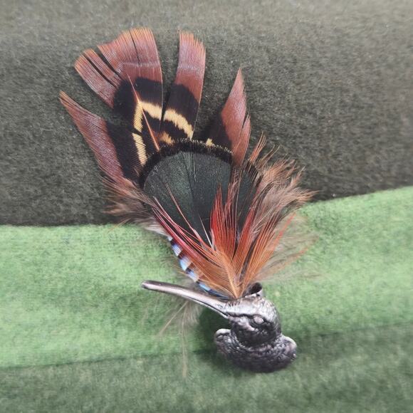 Habsburg traditional german austrian wool felt had green duck feather - Picture 5 of 13